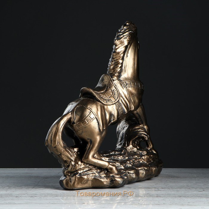 Статуэтка "Конь на дыбах", бронзовый цвет, 35х16х37 см