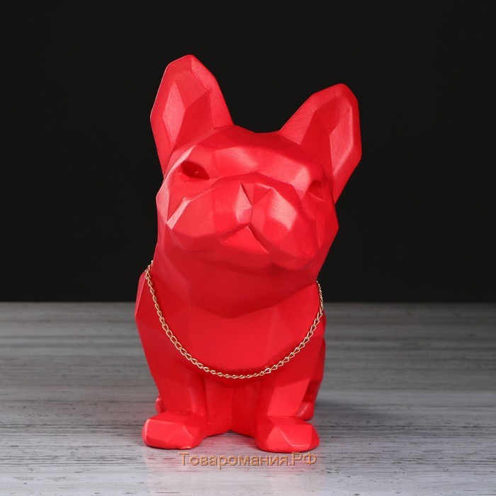 Статуэтка "Собака оригами" красная, 25 см
