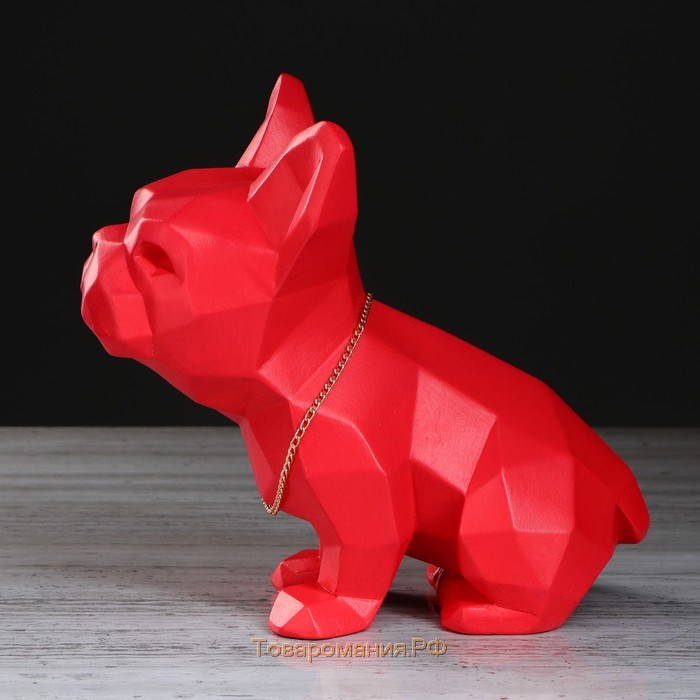 Статуэтка "Собака оригами" красная, 25 см