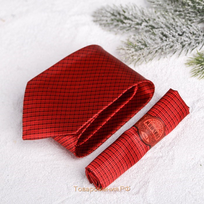 Подарочный набор (галстук, платок-сигара, фигурное мыло) "Счастья и здоровья в Новом году!"