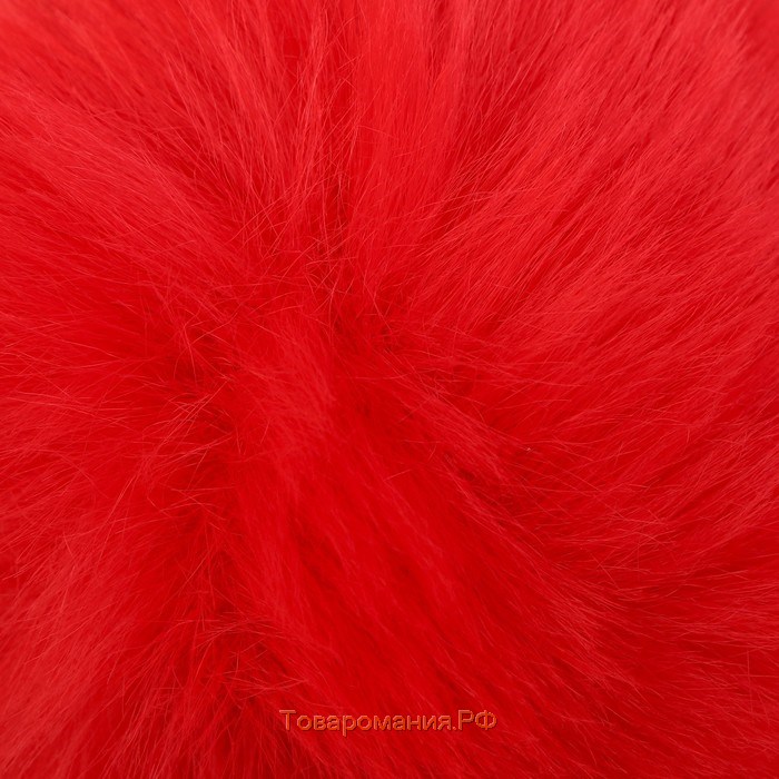 Помпон искусственный мех "Красный" d=10 см