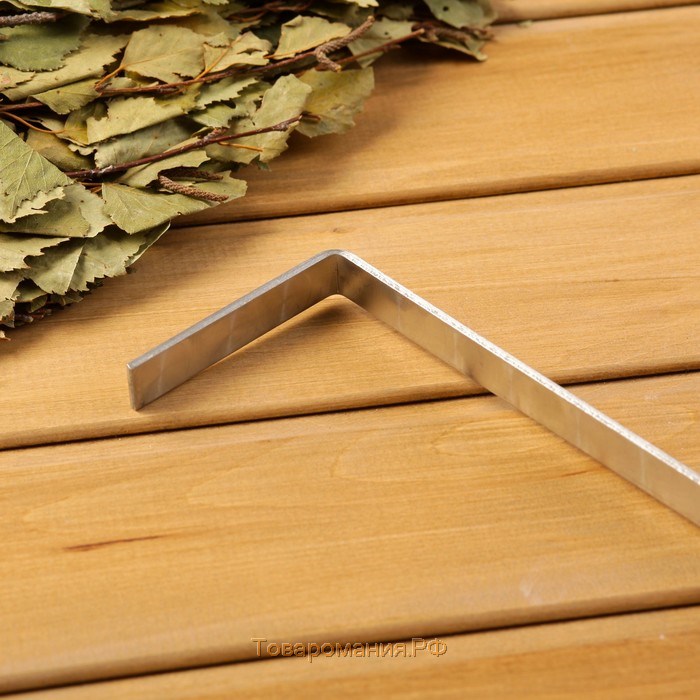 Кочерга узбекская с деревянной ручкой, с узором, 70*1,6см, сталь 3мм