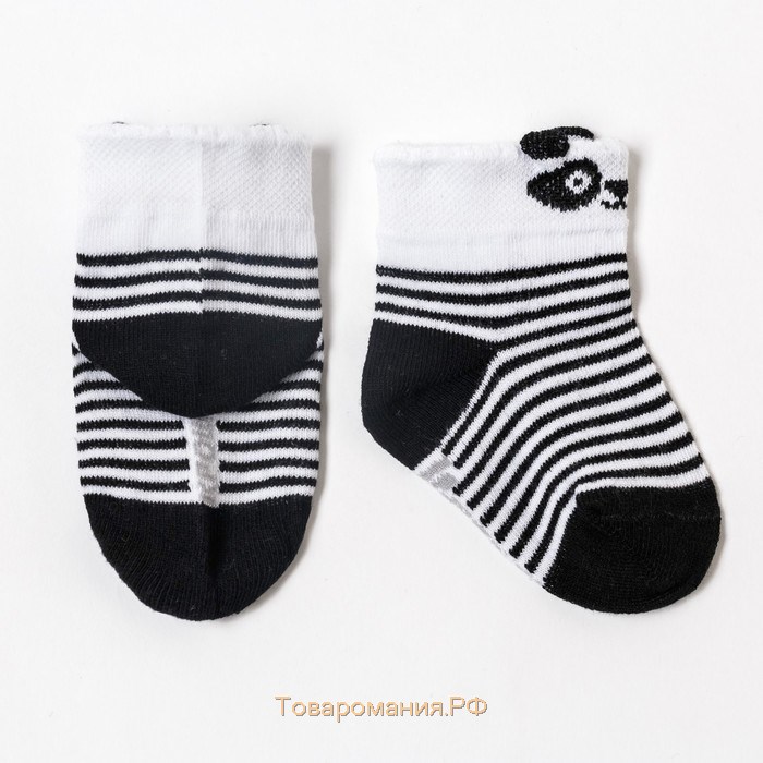 Носки детские Крошка Я «Панда», цвет белый/чёрный, 8-10 см