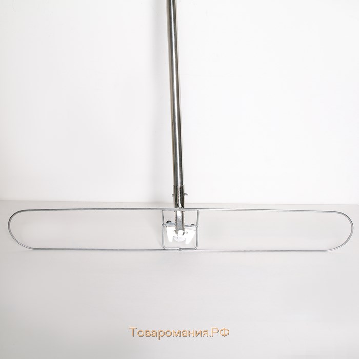 Швабра для мытья пола плоская, стальная ручка 130 см, широкая х/б насадка 86×13 см