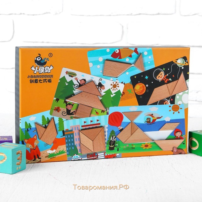 Игрушка развивающая "Тангарам" 4,2×31,5×19,5 см, 15 карточек
