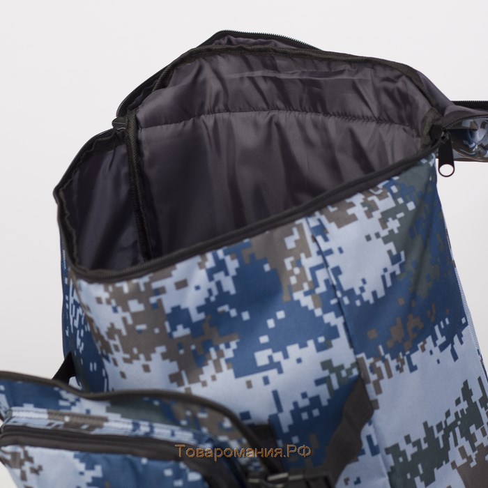 Рюкзак туристический, отдел на молнии, 2 наружных кармана, цвет голубой