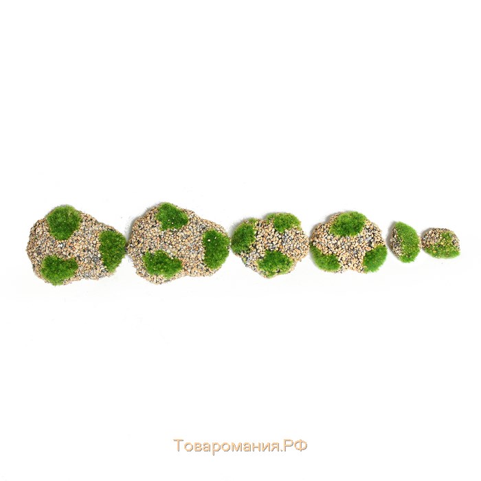 Мох искусственный «Камни», с каменной крошкой, набор 6 шт., Greengo