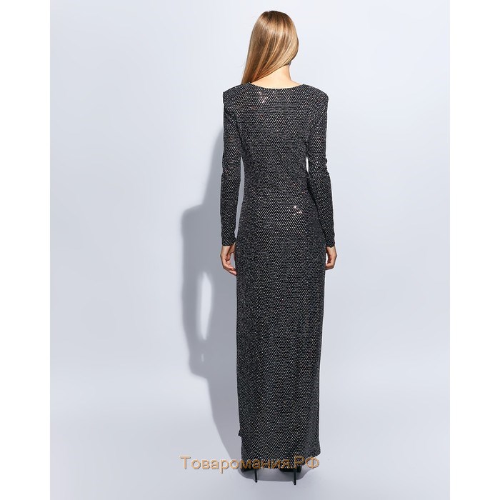 Платье женское MINAKU  с пайетками длинное, размер 42, цвет черный