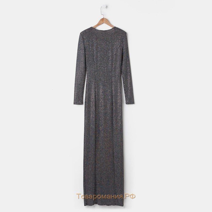 Платье женское MINAKU  с пайетками длинное, размер 42, цвет черный