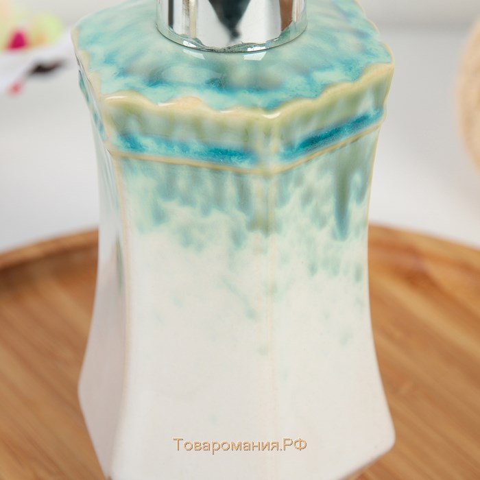 Дозатор для жидкого мыла Доляна «Эльза», 450 мл, цвет бирюзовый