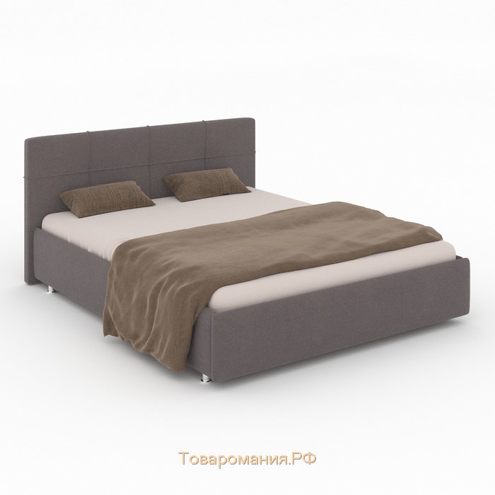 Кровать «Пантеон» без ПМ, 160×200 см, рогожка, цвет лунная пастель