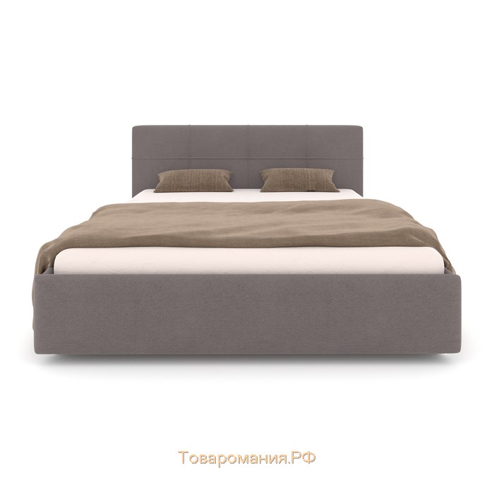 Кровать «Пантеон» без ПМ, 160×200 см, рогожка, цвет лунная пастель