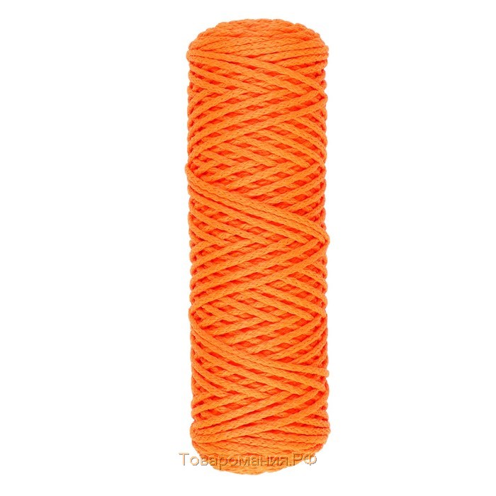 Шнур для вязания "Классик" без сердечника 100% полиэфир ширина 4мм 100м (оранж.люмин.)