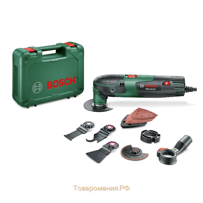 Многофункциональный инструмент Bosch PMF 220 Set, 220 Вт, 20000 ход/мин, угол колебаний 2.8°   45314