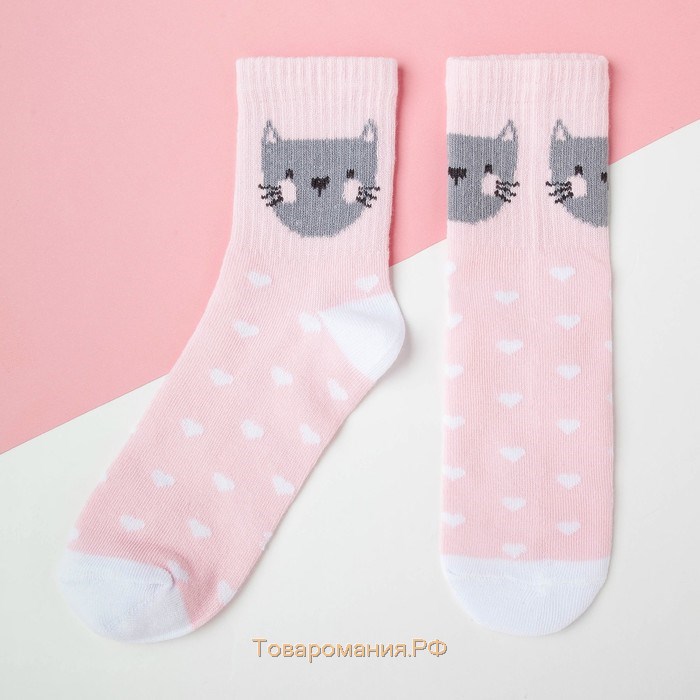 Носки детские KAFTAN «Котик», размер 14-16, цвет розовый