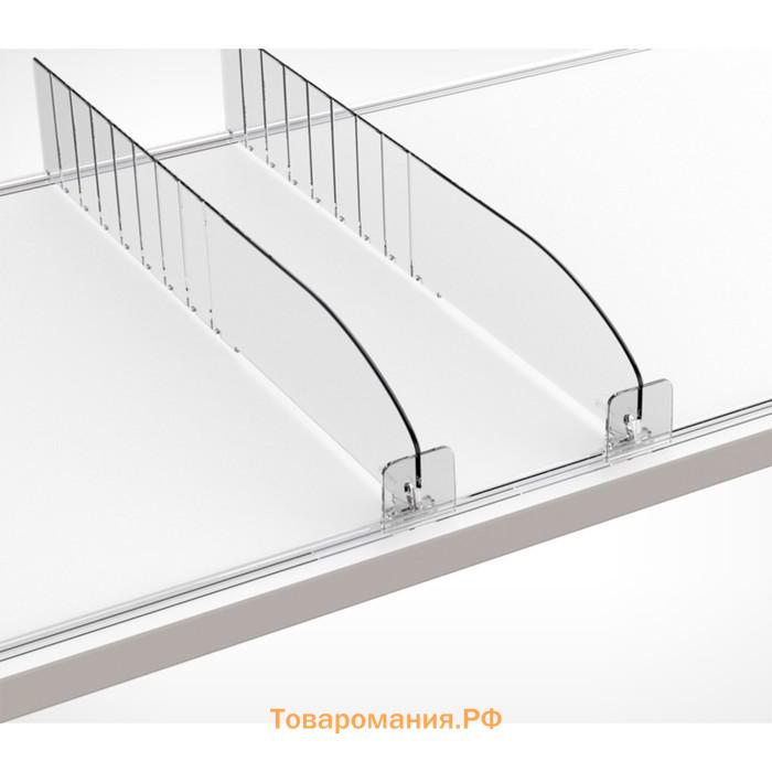 Пластиковый обламывающийся разделитель c передним ограничителем 30 мм, 185-385×20×60 мм