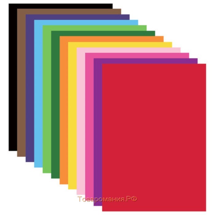 Картон цветной А4 мелованный, 12 листов, 12 цветов, в папке, BRAUBERG, 200 х 290 мм, "Гонки"