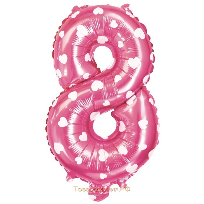 Букет из шаров «Цифра 8», фольга, латекс, набор 9 шт., цвет розовый, виды МИКС