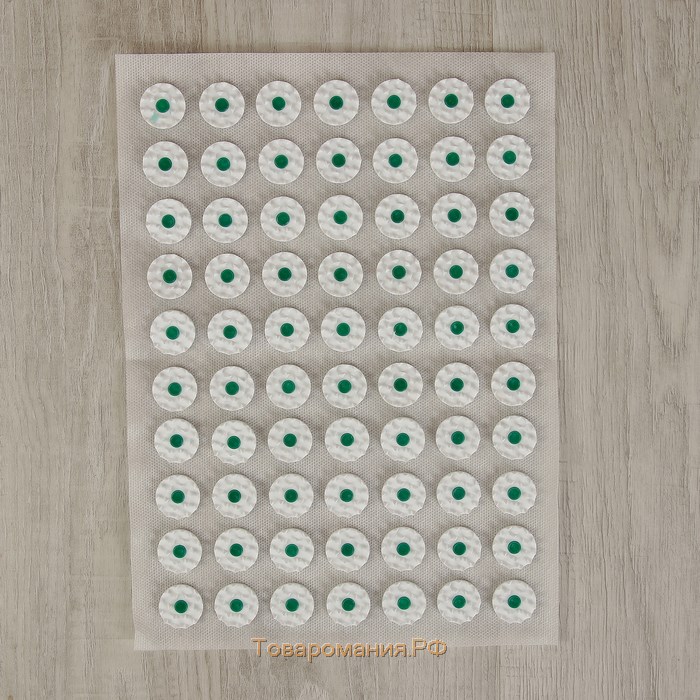 Аппликатор - коврик, 23 × 32 см, 70 модулей, цвет белый/зелёный