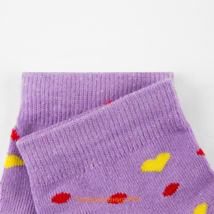 Носки женские, цвет фиолетовый, размер 23-25
