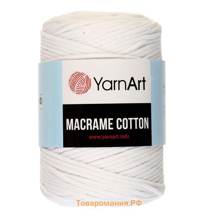 Пряжа для вязания спицами, крючком YarnArt, Macrame Cotton, 20% полиэстер, 80% хлопок, 225 м/250 г, (751 белый)