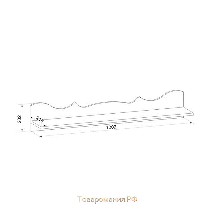 Полка «Латте 90/01», 1202×218×202 мм, цвет бодега cветлый / орех донской