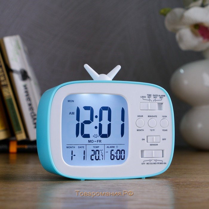 Часы электронные "Камбре-2" (будильник, дата, термометр) 12×10×4.5 см