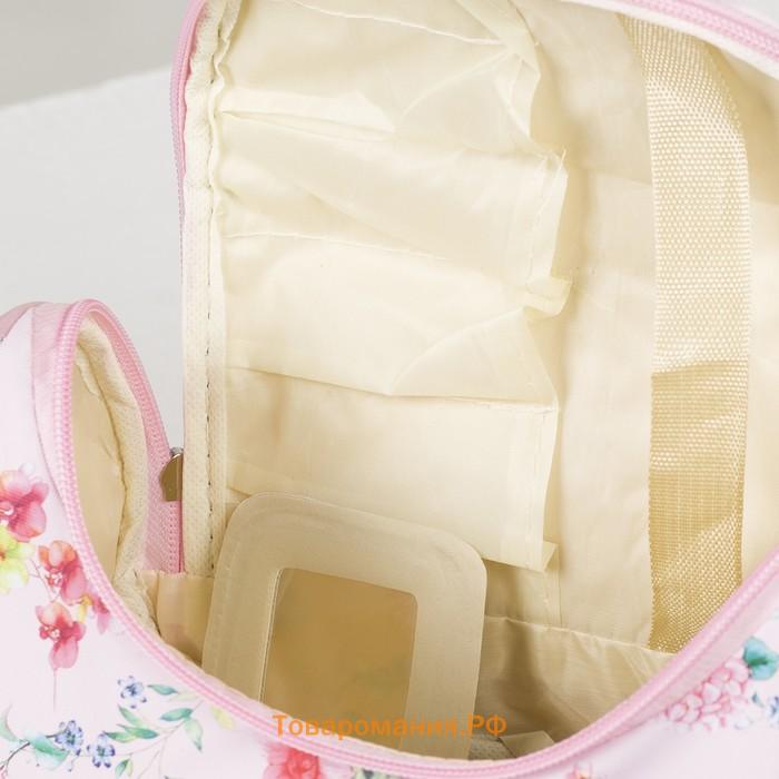 Косметичка-сумка, отдел на молнии, зеркало, цвет розовый