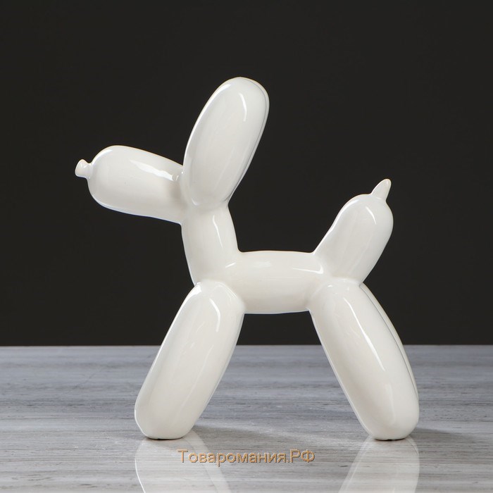 Статуэтка "Воздушная собака", белая, 24 см