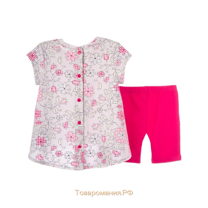 Комплект: туника и леггинсы, рост 98-104 см, цвет серо-розовый