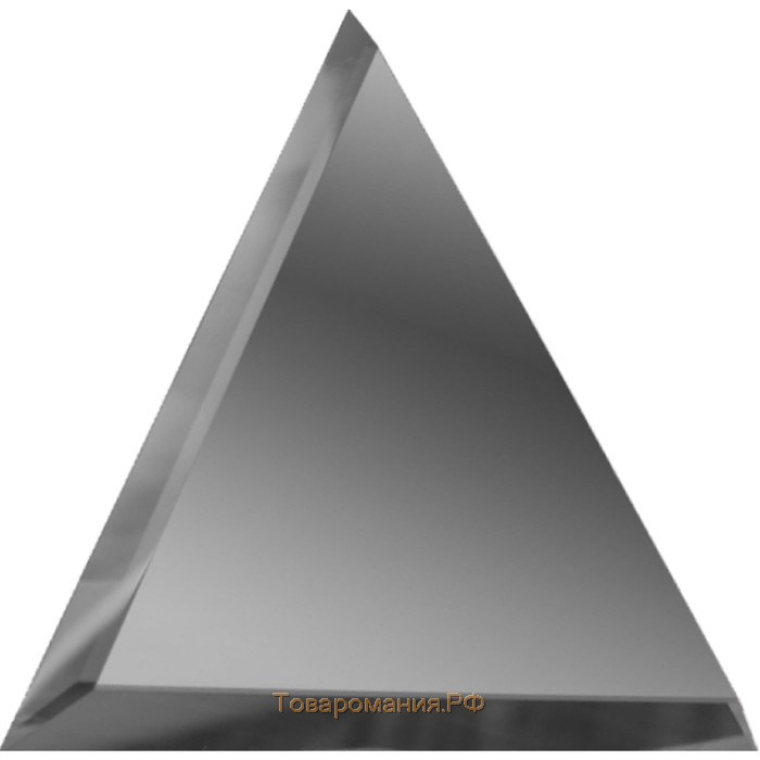 Треугольная зеркальная графитовая плитка с фацетом 10 мм, 250х250 мм