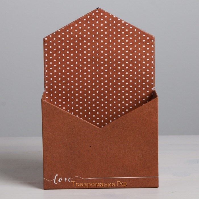 Коробка-письмо из переплётного картона «Крафт», 6х14.4х22.3 см