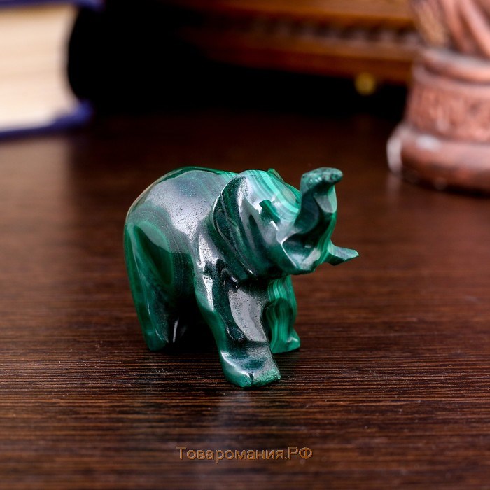 Сувенир "Слон", натуральный малахит