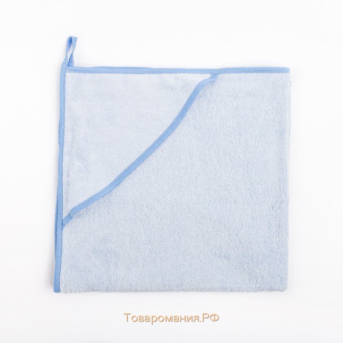 Пеленка-полотенце для купания голубой, 100 х 75см махра 300г/м хл100%