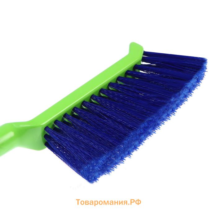Щетка сметка, со скребком, "Oktan", мягкая ручка, 42.5 см, МИКС
