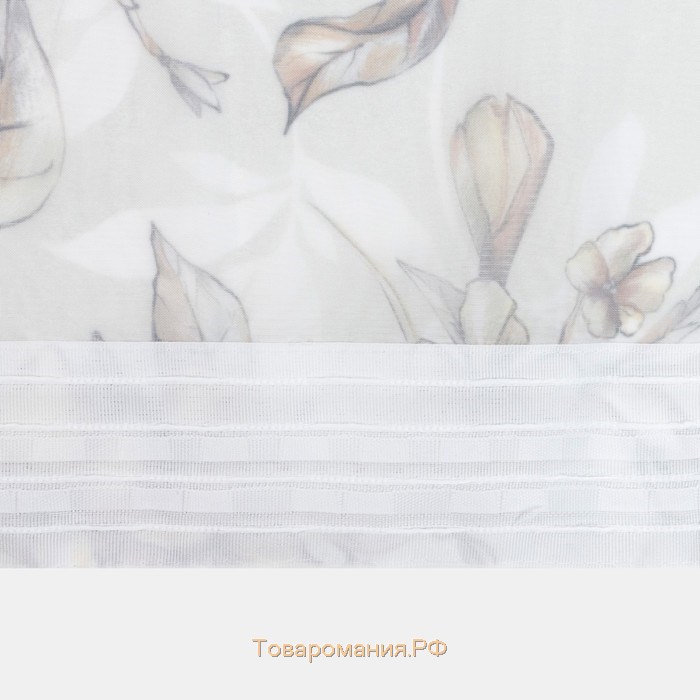 Тюль с подхватом и ламбрекеном "Floral mood" 250х200см, 100% п/э, вуаль