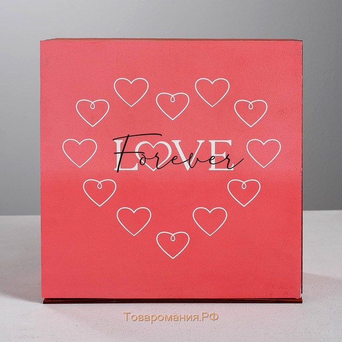 Коробка деревянная подарочная «Любовь», 25 × 25 × 10 см