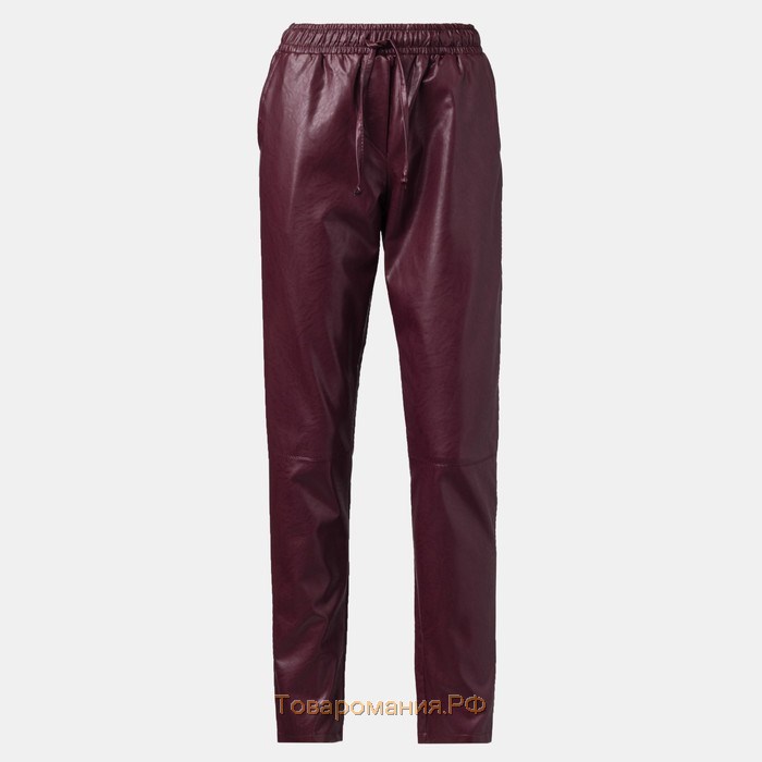 Брюки женские MINAKU "Leather look", размер 50, цвет бордо