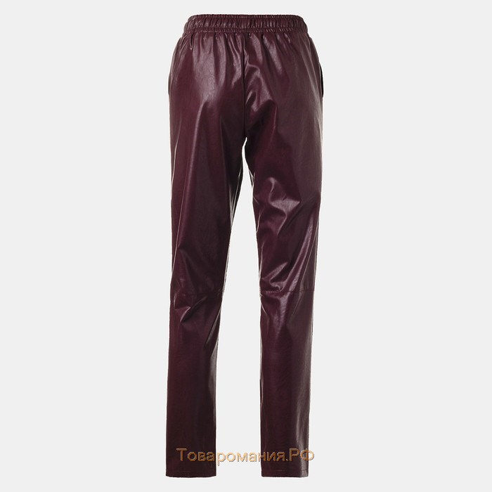 Брюки женские MINAKU "Leather look", размер 50, цвет бордо