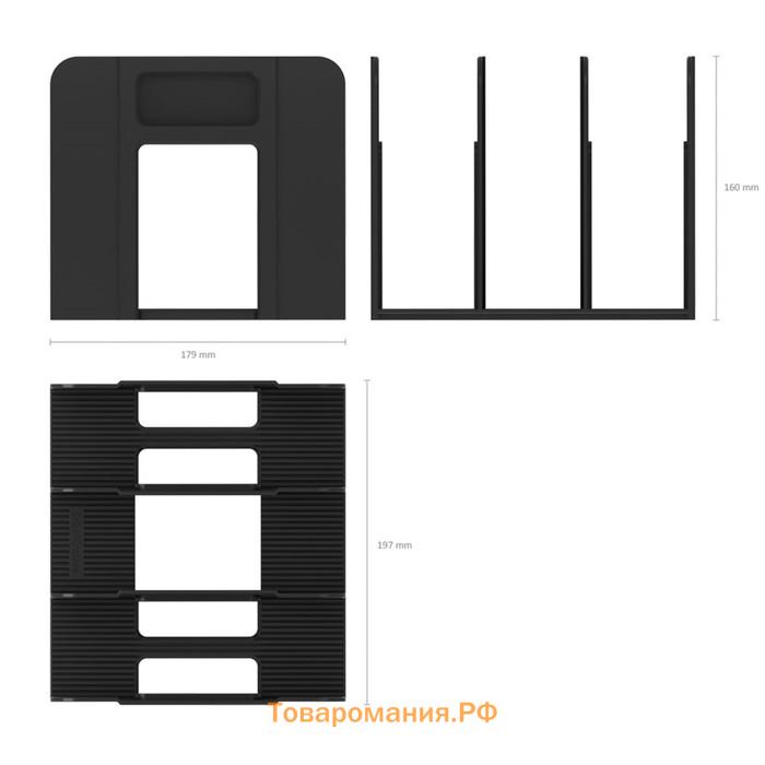Лоток-сортер для бумаг вертикальный, 3 отделения, ErichKrause Techno Classic, чёрный