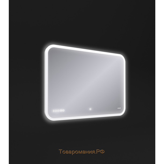 Зеркало Cersanit LED 070 Design Pro, 80x60 см, сенсор, антизапотевание, часы