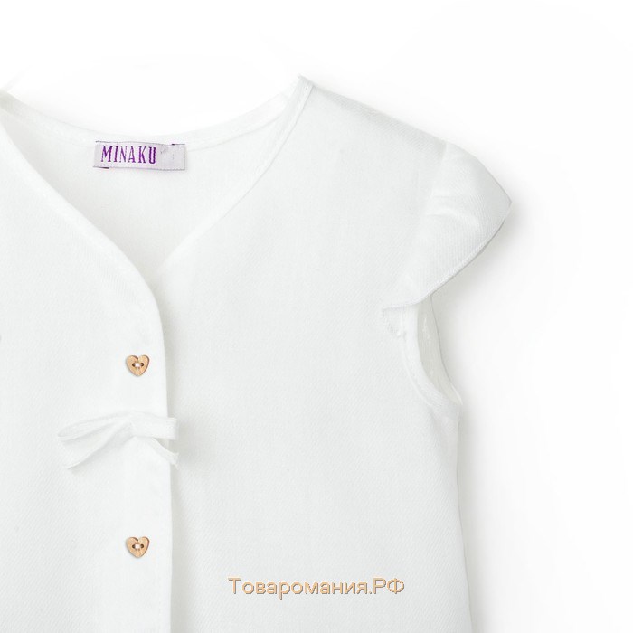 Блузка для девочки MINAKU Cotton collection: Romantic, цвет белый, рост 92 см