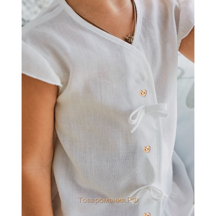 Блузка для девочки MINAKU Cotton collection: Romantic, цвет белый, рост 110 см