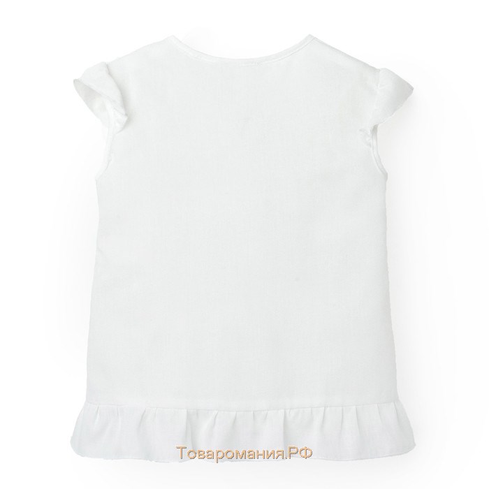 Блузка для девочки MINAKU Cotton collection: Romantic, цвет белый, рост 110 см
