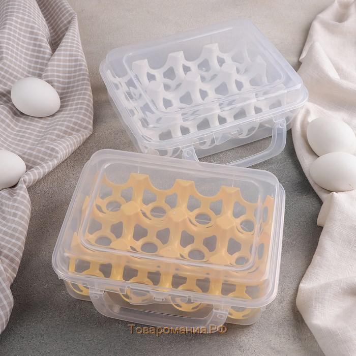 Контейнер для хранения яиц "Свежесть", 12 ячеек, цвет МИКС