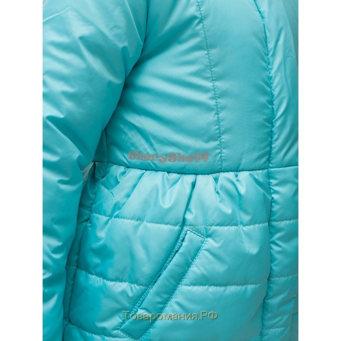 Пальто для девочки, цвет бирюзовый, рост 86-92 см