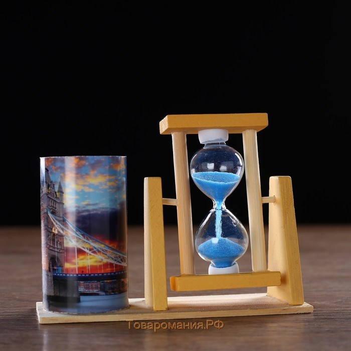 Часы песочные "Тауэрский мост" с карандашницей, 12.5х4.5х9.3 см