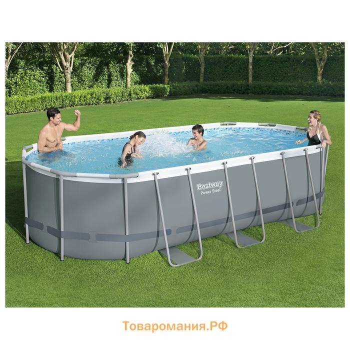 Бассейн каркасный Bestway Power Steel, 549×274×122 см, фильтр-насос, тент, лестница, 56710