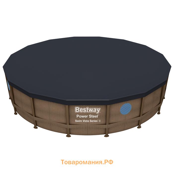 Бассейн каркасный Bestway Power Steel, 488×122 см, фильтр-насос, тент, лестница, 56725