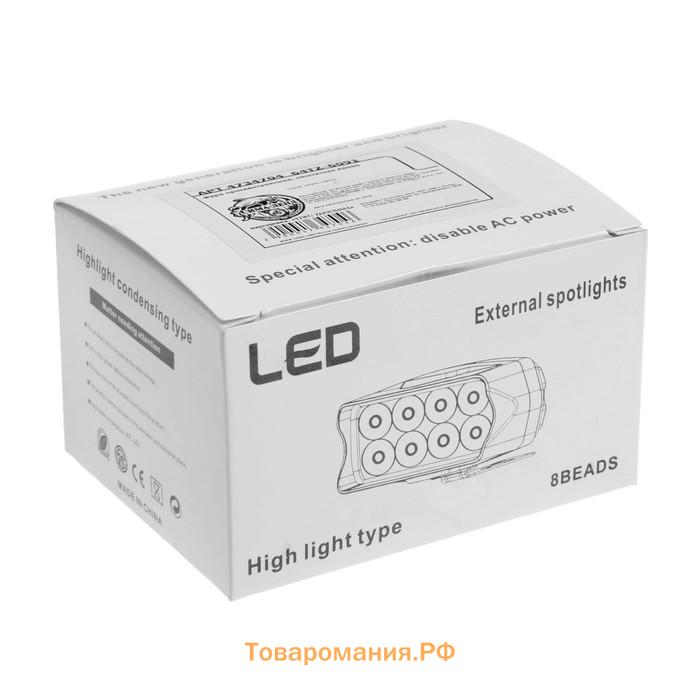 Фарасветодиоднаядлямототехники, 8LED,IP67, 8Вт,направленныйсвет